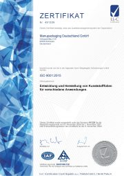 Manupackaging Deutschland - ISO 9001-2015 LL-C 491209 DE
